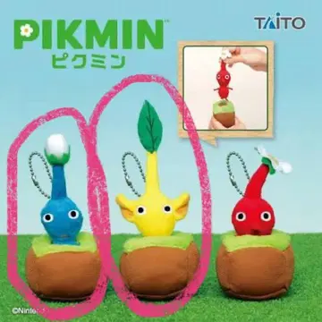 피크민 뽑기 봉제 인형 마스코트 2색 세트 파랑 노랑