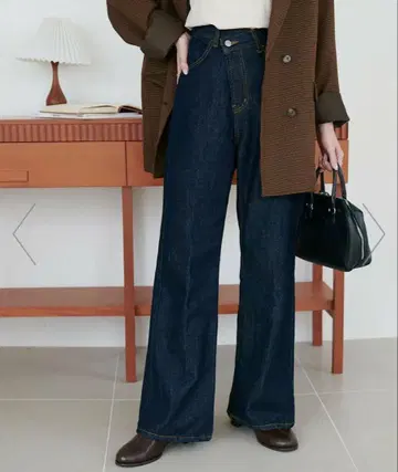 디스코트 US 코튼 데님 세미 플레어 팬츠