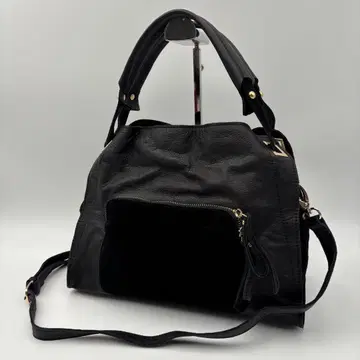 UNITED ARROWS 유나이티드 애로우즈 가죽 핸드백 블랙