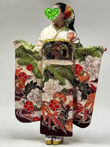 후리소데 풀세트 소나무 화이트 베이스