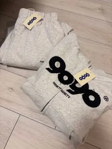 9090 맨투맨 셋업 그레이 지퍼 후드티