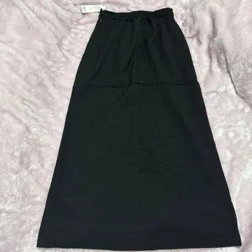 리엔다 블랙 롱 스커트 허리밴딩