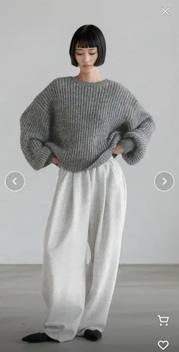 새상품 로리즈팜 컷 이지 코쿤 팬츠 그레이