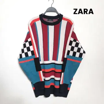 새상품급 ZARA 자라 울 스웨터 오버 사이즈 mex40 멀티 컬러