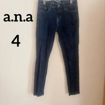 a.n.a [ 4 ] 미드 라이즈 스키니 데님 다크 블루 청바지