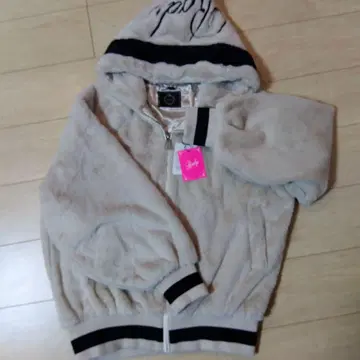 rady 후드 부착 베이지 퍼 보아 자켓