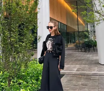 esmok 컨디션 최상 퍼 포켓 블루종 울 블랙