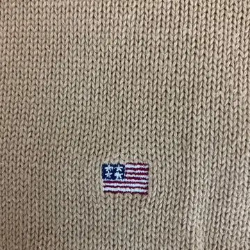 Papab 베이지 베스트 미국 국기 자수