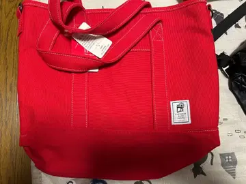 빨간색 토트백 캔버스풍