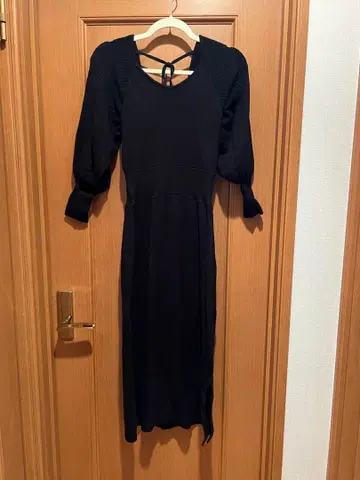 니트 롱 원피스 S 블랙