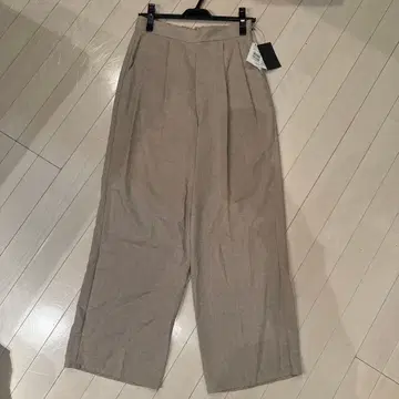 Aga 모쿠 베이지 와이드 팬츠 38