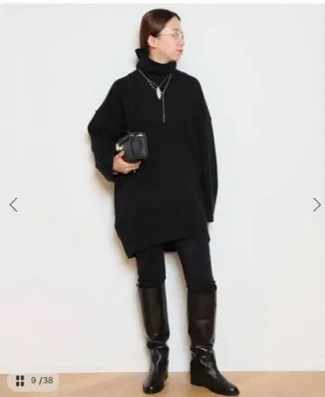 Light 터틀넥 니트 원피스