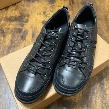 새상품 캐서린 햄넷 블랙 가죽 레이스업 슈즈 가죽 신발 25.0cm