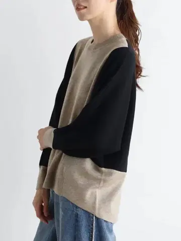 야마다야 스콧 클럽 Medoc 바이컬러 니트