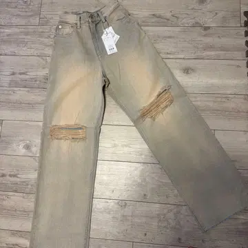 EVRIS 데미지 데님 팬츠 라이트 블루