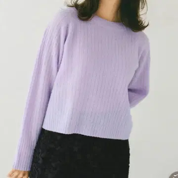 cohina 울 보틀넥 와이드 리브 니트