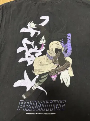 PRIMITIVE x NARUTO 오로치마루 티셔츠 블랙