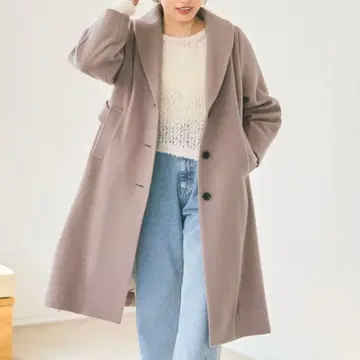 cohina 숄카라 백 턱 플레어 코트