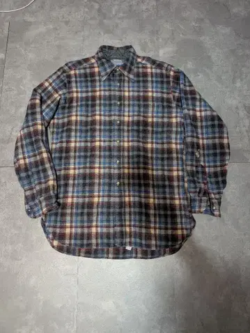 70s Pendleton 울 체크 플란넬 셔츠 L