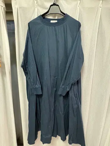 무마쿠테키 다크 블루 긴팔 롱 원피스
