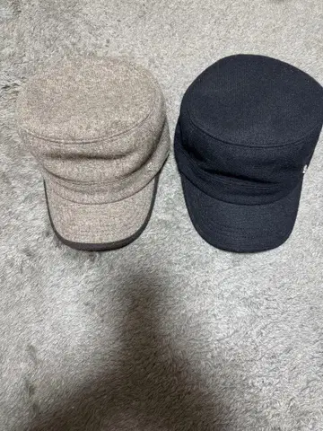 (새상품) 울 혼방 헌팅 캡 그레이와 블랙 2세트 61~64cm