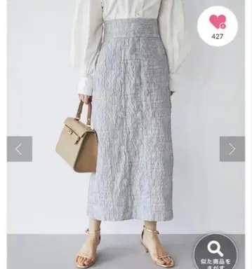 후쿠레 자카드 내로우 스커트 라 부티크 봉봉