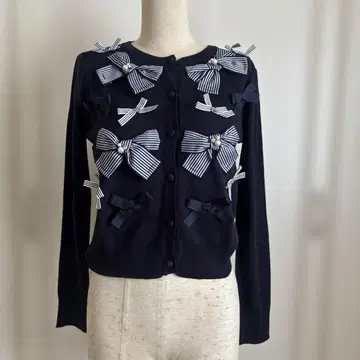 새상품 토코 클로젯 리본 니트 가디건