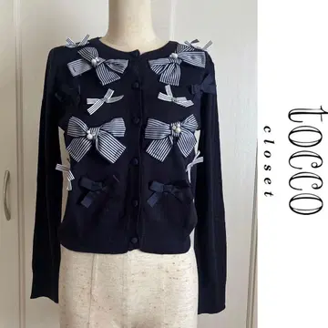 새상품 토코 클로젯 리본 니트 가디건