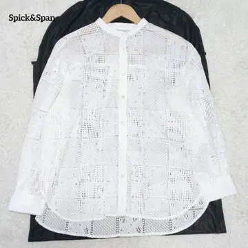 스픽 앤 스팬 25ss PE 레이스 셔츠 web 한정판