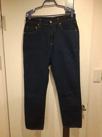 다크 블루 슬림 핏 데님 팬츠 LARGE