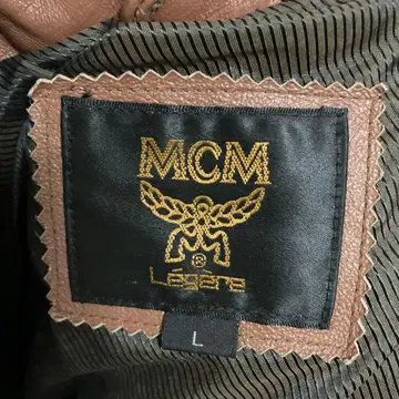 MCM 가죽 자켓 충전솜 다운 브라운 L