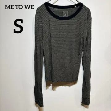 ME TO WE [ S ] 긴팔 T셔츠 롱티 상의 보더 블랙