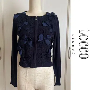 새상품 토코 클로젯 리본 니트 가디건