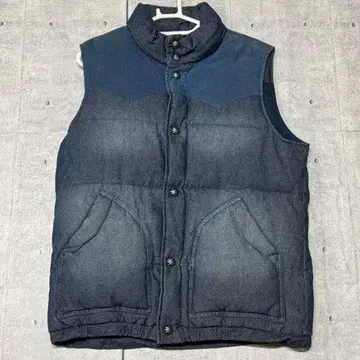 Sonny Label 데님 다운 베스트 디자인 버튼 서니 라벨