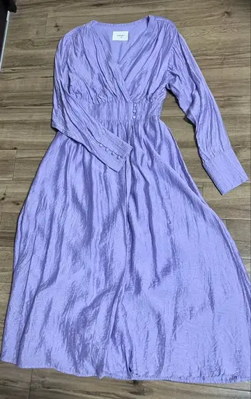 AMERI 라벤더 긴팔 셔츠 원피스