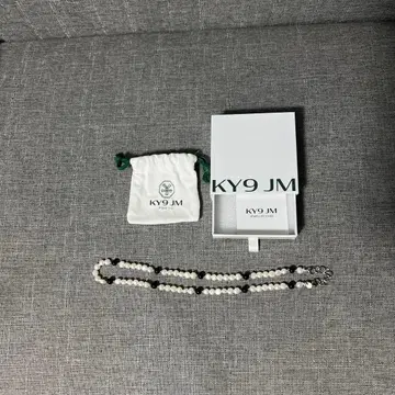 KY9 JM 펄과 블랙 비즈의 목걸이 45cm부터 50cm까지 조정 가능