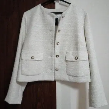 스윙글 SWINGLE 화이트 트위드 자켓 새상품급 졸업식 입학식