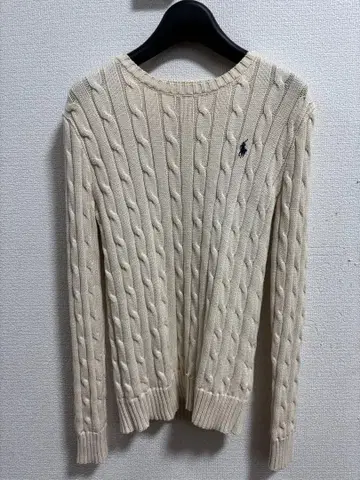 랄프 로렌 아이보리 케이블 니트 스웨터