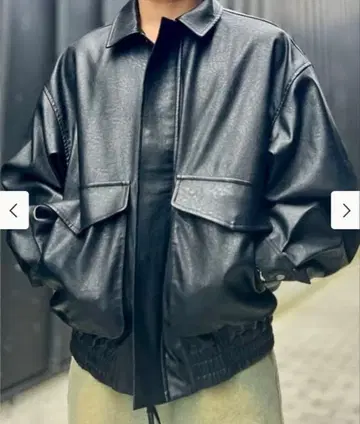 인조 가죽 클래식 블루종 빔즈