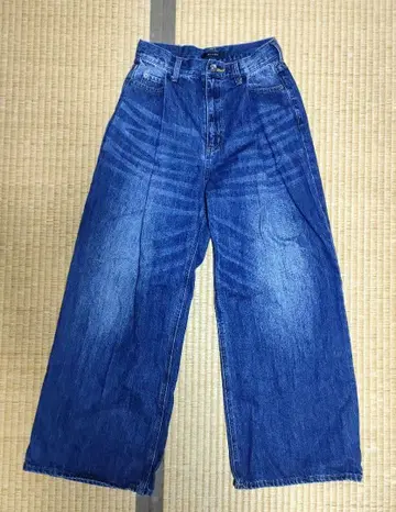 JEANASIS 턱 데님 와이드 팬츠 인디고 S 배기