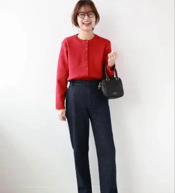 [ 새상품급 ] 저널 스탠다드 relume 크루넥 가디건 레드