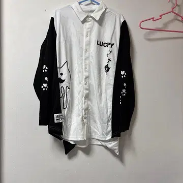 LUCPY 긴팔 셔츠 M 화이트/블랙
