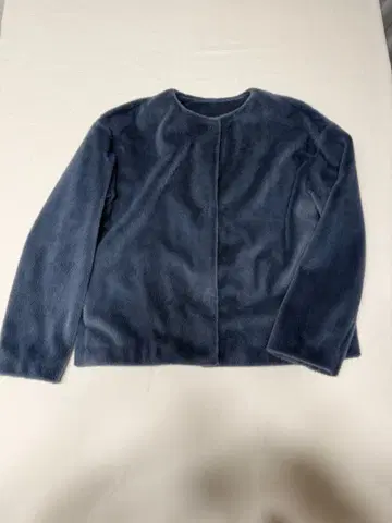 플리스 노카라 자켓 네이비