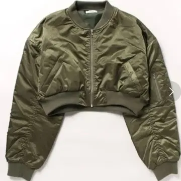 EVRIS 크롭 MA-1 자켓 올리브 그린 미사용