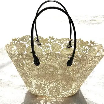 레이스 백 미사용 장미 로즈 꽃 카고백 토트백