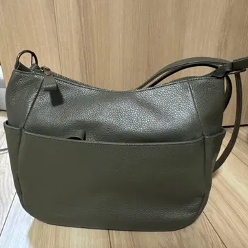 일본제 히메지 가죽 숄더 카키 그린
