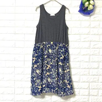 인덱스 도킹 원피스 꽃무늬 탱크탑 스커트 셋업