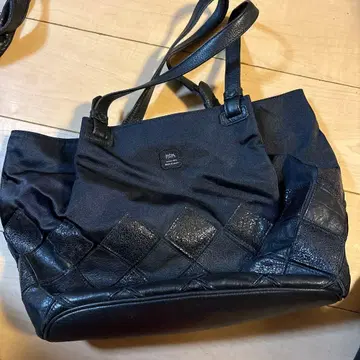 IBIZA 나일론 가죽 다이아몬드 패턴 토트백