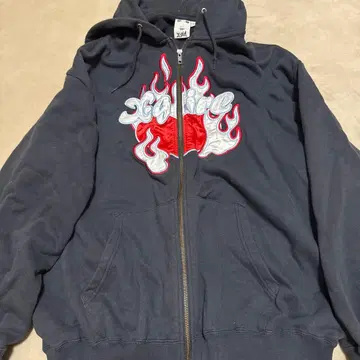 x-girl 프레임 자수 네이비 후드티