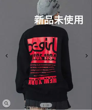 [ 미사용 새상품 ] X-girl 차콜 그레이 로고 맨투맨